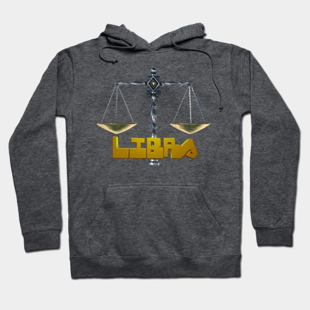 Front and Back 3D Libra Scales Hoodie by NochTec